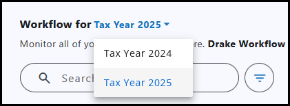 Year toggle droplist